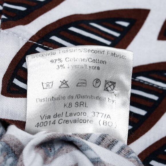 Erika Cavallini White Oxford Ankara Leaves Pattern Belted Shirtdress - Picture 12 of 12